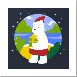 Summer Bear Christmas Posters and Art
